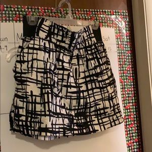 Black and white mini skirt